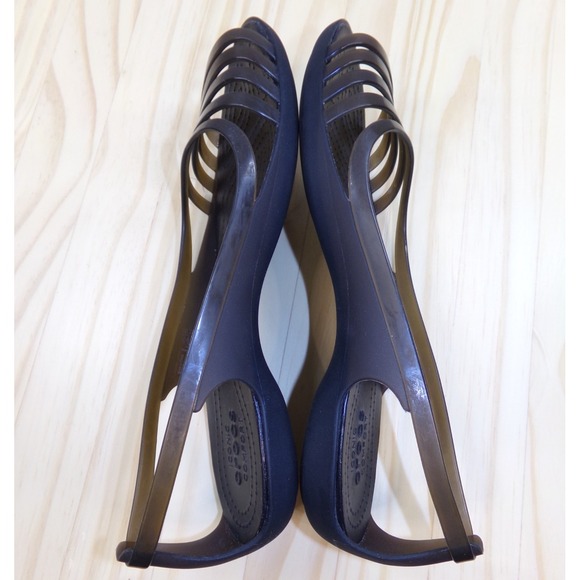 Crocs Isabella Huarache Jelly Sandals Womens Black Size 9 Slip On 202463 - Picture 6 of 8